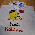 Biela taška Veselú Veľkú noc s kuriatkom