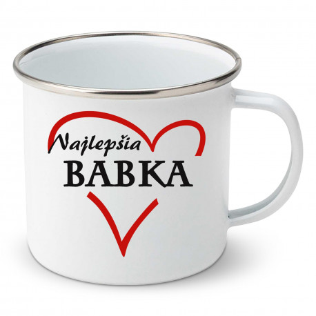 Smaltovaný hrnček Najlepšia babka Smaltovaný hrnček Najlepšia babka
