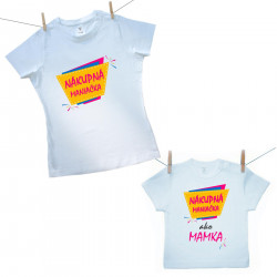 Rodinná sada (tričko s krátkym rukávom) Nákupná maniačka mamka a dcéra
