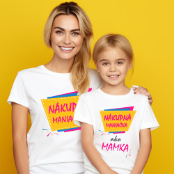 Rodinná sada (tričko s krátkym rukávom) Nákupná maniačka mamka a dcéra
