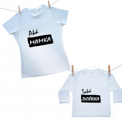 Rodinná sada (tričko s dlhým rukávom) Aká mamka, taká dcérka
