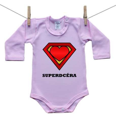 Ružové Body s dlhým rukávom SuperDcéra Ružové Body s dlhým rukávom SuperDcéra