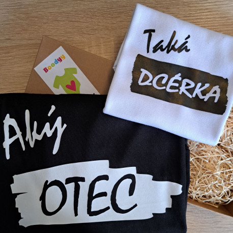 Rodinná sada (tričko s krátkym rukávom) Aký otec taká dcérka