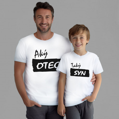 Rodinná sada (tričko s krátkym rukávom) Aký otec taký syn
