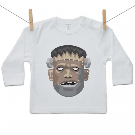 Tričko s dlhým rukávom Halloween maska Frankenstein