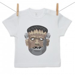 Tričko s krátkym rukávom Halloween maska Frankenstein