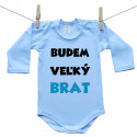 Modré body s dlhým rukávom Budem veľký brat