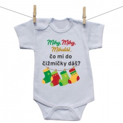 Body s krátkym rukávom Miky,Miky, Mikuláš, čo mi do  čižmičky dáš?