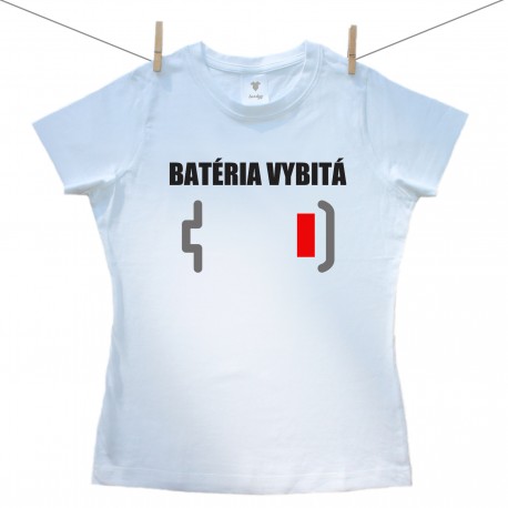 Dámske tričko s krátkym rukávom Batéria vybitá Dámske tričko s krátkym rukávom Batéria vybitá