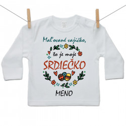 Tričko s dlhým rukávom Maľované vajíčko, to je moje srdiečko