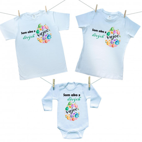 Rodinná sada (body s dlhým rukávom) Som ako z divých vajec