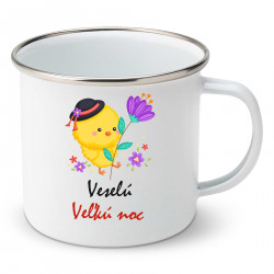 Smaltovaný hrnček Veselú Veľkú noc