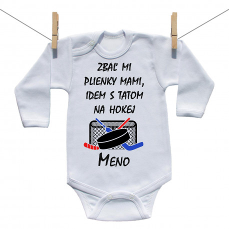 Body s dlhým rukávom Idem s tatom na hokej
