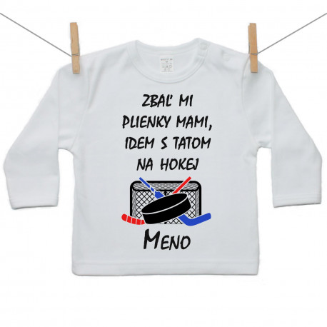 Tričko s dlhým rukávom Idem s tatom na hokej