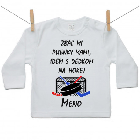 Tričko s dlhým rukávom Idem s dedkom na hokej