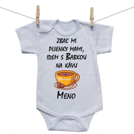 Body s krátkym rukávom Idem s babkou na kávu