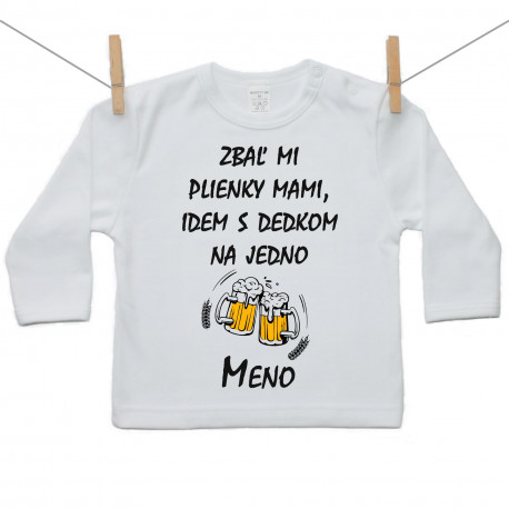 Tričko s dlhým rukávom Idem s dedkom na jedno