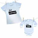 Rodinná sada (body s dlhým rukávom) Aká mamka taký syn