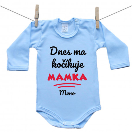 Modré body s dlhým rukávom Dnes ma kočíkuje mamka Modré body s dlhým rukávom Dnes ma kočíkuje mamka