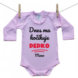 Ružové body s dlhým rukávom Dnes ma kočíkuje dedko