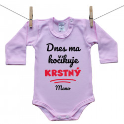 Ružové body s dlhým rukávom Dnes ma kočíkuje krstný