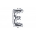 Fóliový balón Písmeno E, 35cm, strieborný