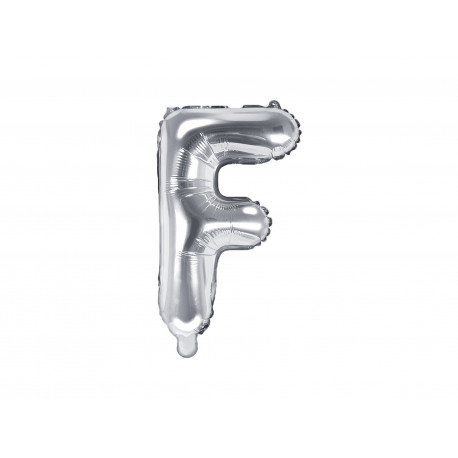 Fóliový balón Písmeno F, 35cm, strieborný