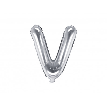 Fóliový balón písmeno V, 35cm, strieborný