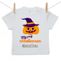 Tričko s krátkym rukávom Môj prvý Halloween tekvica