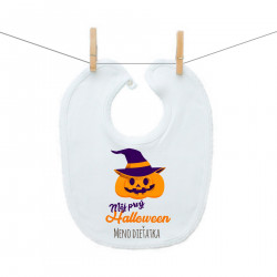 Podbradník na zapínanie Môj prvý Halloween tekvica