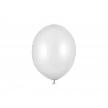 Pevné Balóny 27cm, Metalická Strieborná Snehová