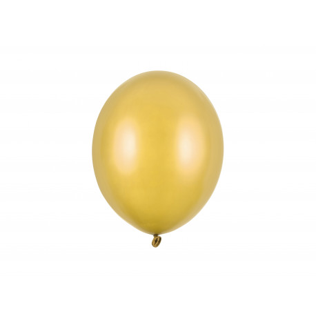 Pevné Balóny 27cm, Metalická Zlatá