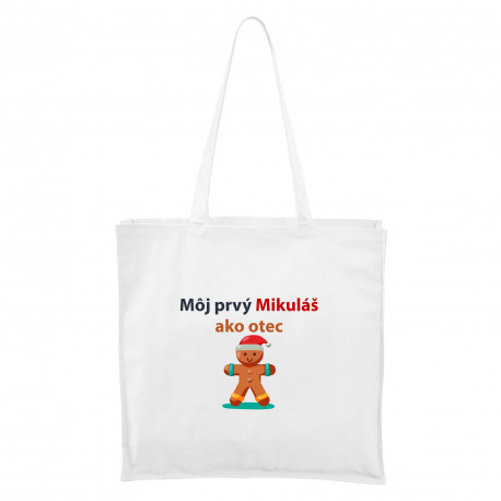 Biela Maxi taška Môj prvý Mikuláš ako otec