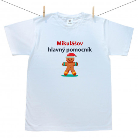 Pánske tričko s krátkym rukávom Mikulášov hlavný pomocník Pánske tričko s krátkym rukávom Mikulášov hlavný pomocník