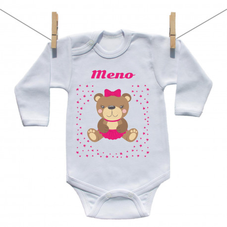 Body s dlhým rukávom s mackom pre dievča