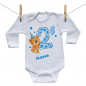 Body s dlhým rukávom Mám 2 roky s medvedíkom pre chlapca