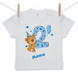 Tričko s krátkym rukávom Mám 2 roky s medvedíkom pre chlapca