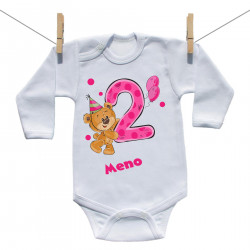 Body s dlhým rukávom Mám 2 roky s medvedíkom pre dievča