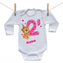 Body s dlhým rukávom Mám 2 roky s medvedíkom pre dievča