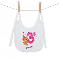 Podbradník na zaväzovanie Mám 3 roky s medvedíkom pre dievča