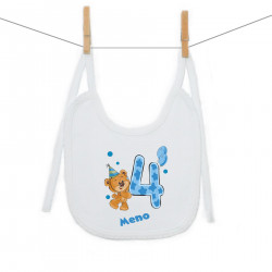 Podbradník na zaväzovanie Mám 4 roky s medvedíkom pre chlapca