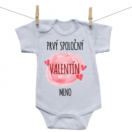 Body s krátkym rukávom Prvý spoločný Valentín Body s krátkym rukávom Prvý spoločný Valentín