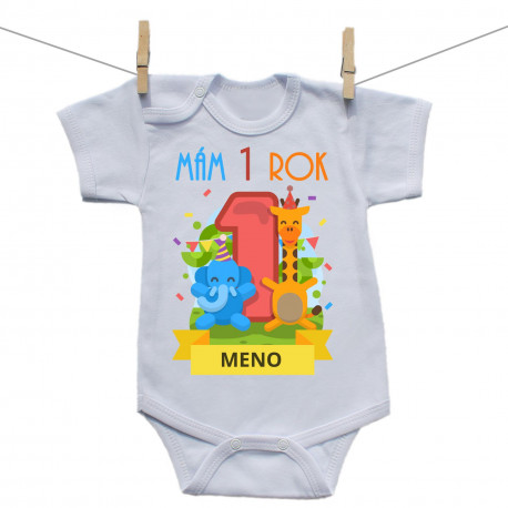 Body s krátkym rukávom Mám 1 rok Body s krátkym rukávom Mám 1 rok