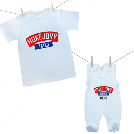 Rodinná sada (dupačky) Hokejový tatko a malý fanúšik