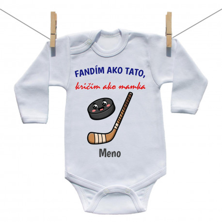 Body s dlhým rukávom Fandím ako tato, kričím ako mamka