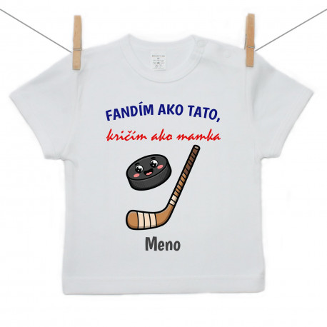 Tričko s krátkym rukávom Fandím ako tato, kričím ako mamka