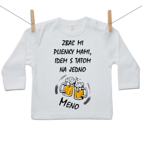 Tričko s dlhým rukávom Idem s tatom na jedno