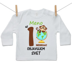 Tričko s dlhým rukávom Už 1 mesiac objavujem svet