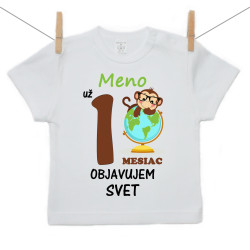 Tričko s krátkym rukávom Už 1 mesiac objavujem svet