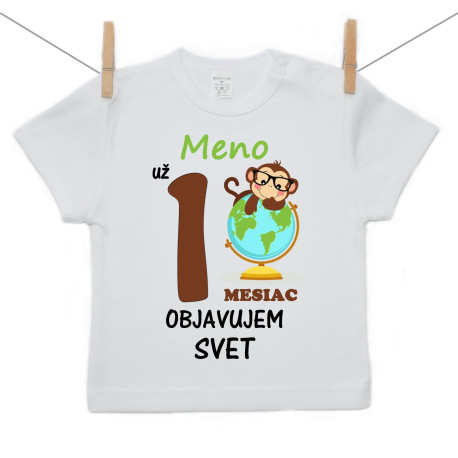 Tričko s krátkym rukávom Už 1 mesiac objavujem svet